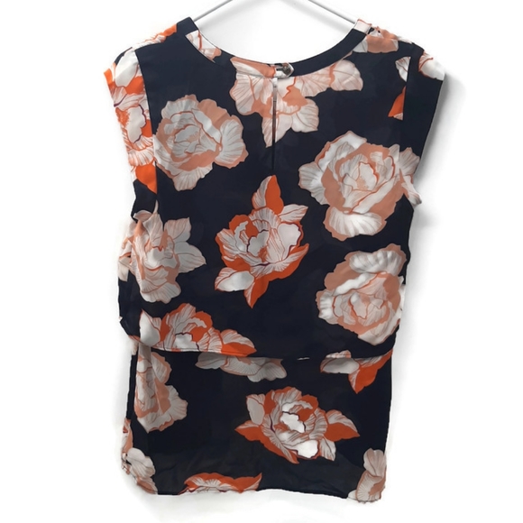 CAbi Blossom Floral Cap Sleeve Double Layer Blouse - Picture 4 of 10